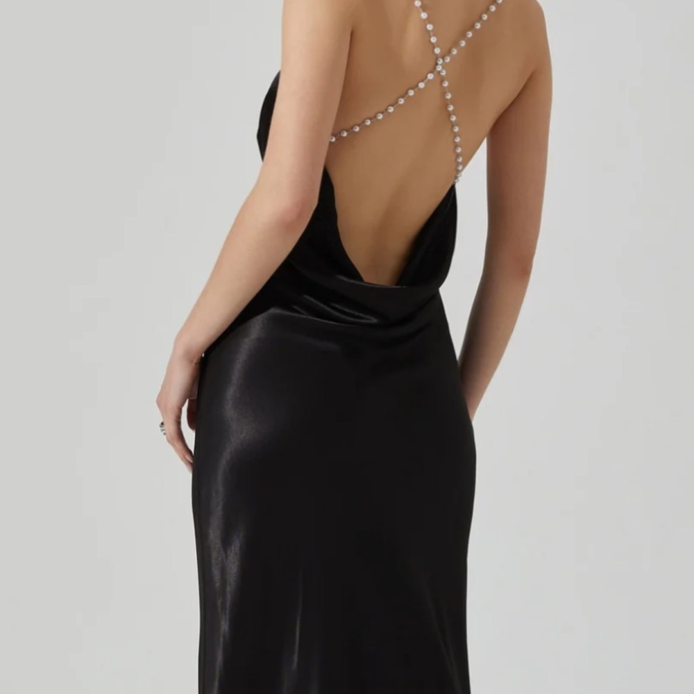 ASTR Maxime Pearl Straps Maxi Dress